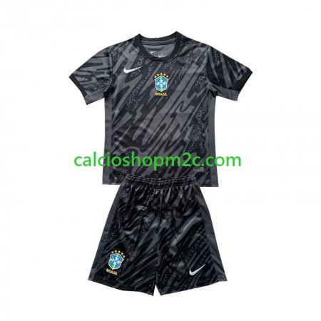 Brasile Copa America Portiere Bambino Maglia Trasferta 2024 Manica Corta